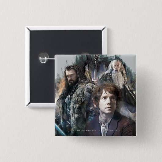 BILBO BAGGINS™, THORIN OAKENSHIELD™, & Gandalf Button (Vorne & Hinten)