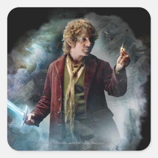 BILBO BAGGINS™ With The Ring Quadratischer Aufkleber (Vorderseite)