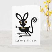 BILBY - Aussie animal - Happy Birthday Karte (Gelbe Blume)