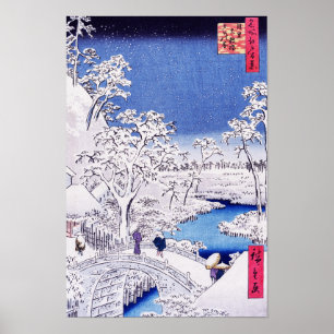 Bild an der Brücke von Utagawa Hiroshige Poster