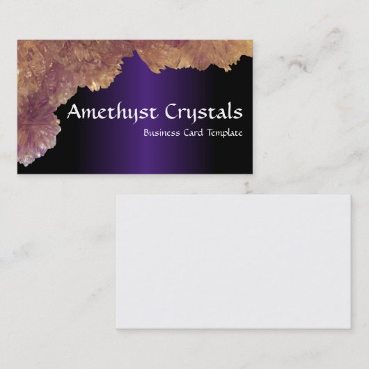 Bild der Amethyst-Kristalle Visitenkarte (Vorne/Hinten)