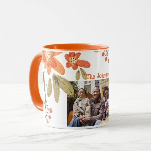 BILD DER APRICOT FARBBLUMENRAHMENFAMILIE TASSE (Vorderseite Links)