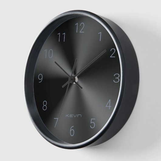 Bild der dunkelschwarzen Metallstruktur Uhr (Winkel)