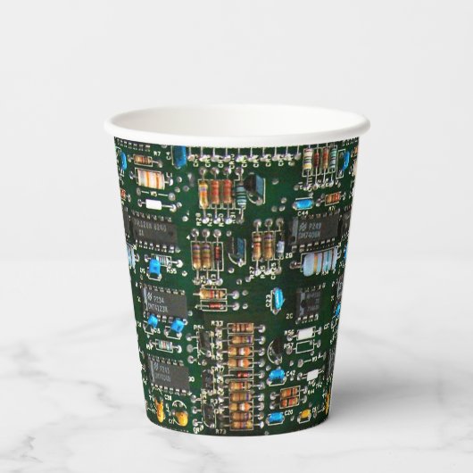 Bild der elektronischen Leiterplatte Pappbecher (Rückseite)