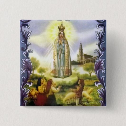 Bild der Erscheinung Unsere Frau von Fatima Button (Vorderseite)