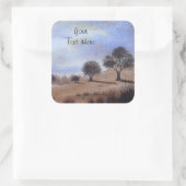 Bild der Herbstlandschaft und des Baumplatzes Quadratischer Aufkleber (Tasche)