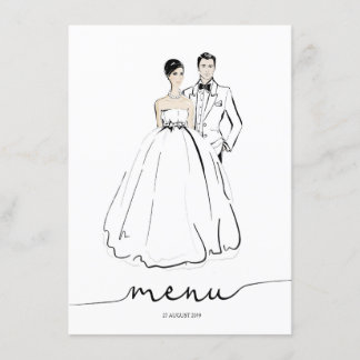 Bild der Mode von Groom und Bride Menükarte