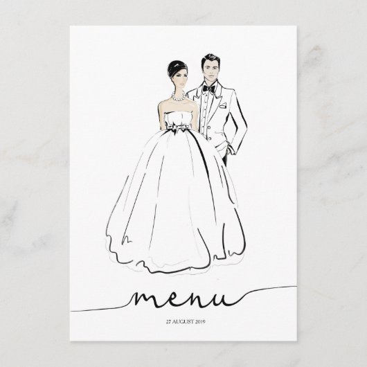 Bild der Mode von Groom und Bride Menükarte (Vorderseite)