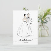 Bild der Mode von Groom und Bride Menükarte (Stehend Vorderseite)