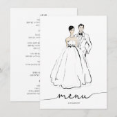 Bild der Mode von Groom und Bride Menükarte (Vorne/Hinten)