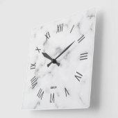 Bild der römischen Ziffern aus grauem Marmor Quadratische Wanduhr (Winkel)