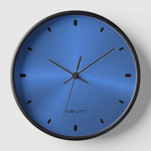Bild der Shiny Blue Metallic Texture Clock Uhr (Vorderseite)