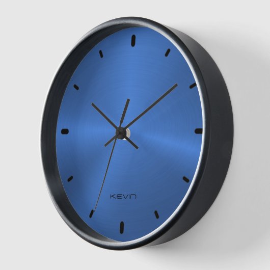 Bild der Shiny Blue Metallic Texture Clock Uhr (Winkel)