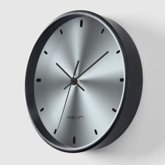 Bild der silbernen silbernen Metallic Textur Uhr (Winkel)