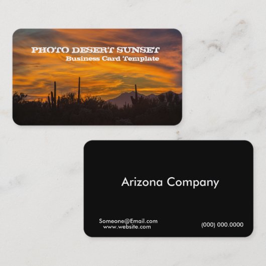 Bild der Sunset-Wüste Visitenkarte (Vorne/Hinten)