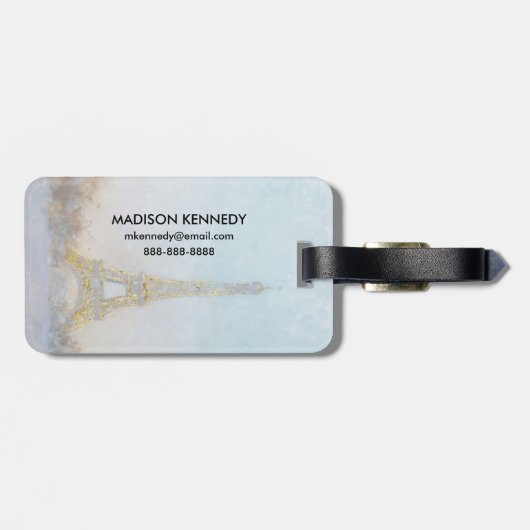 Bild des Aquarell-| von Eiffel Towe Gepäckanhänger (Rückseite horizontal)