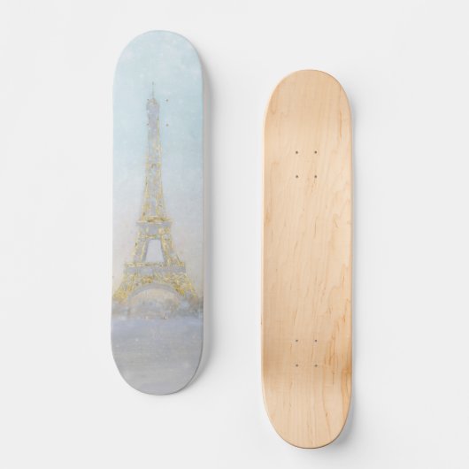 Bild des Aquarell-| von Eiffel Towe Skateboard (Vorderseite)