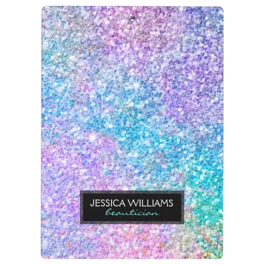 Bild des farbigen Glitzer Klemmbrett (Rückseite)