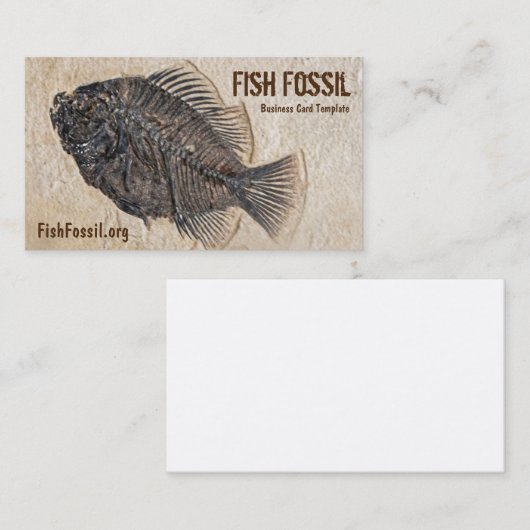 Bild des Fisch-Fossils Visitenkarte (Vorne/Hinten)