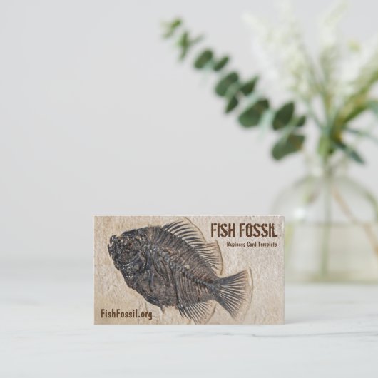 Bild des Fisch-Fossils Visitenkarte (Stehend Vorderseite)
