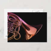 Bild des französischen Horn-Musikinstrumentes Postkarte (Vorne/Hinten)