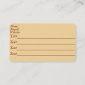 Bild des Fuchses mustert ursprüngliche Visitenkarte (Rückseite)