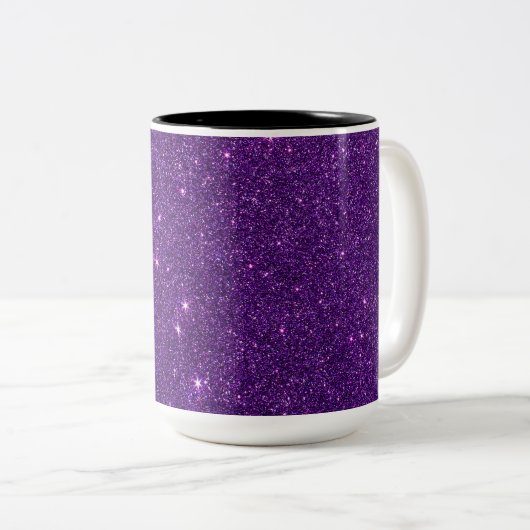 Bild des hellen lila Glitzer Zweifarbige Tasse (VorderseiteRechts)
