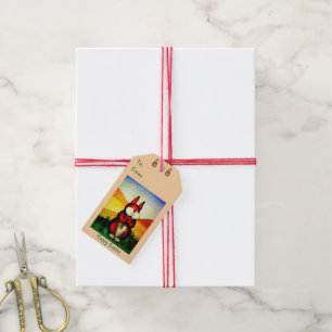 Bild des lächelnden niedlichen Häschenkaninchens Geschenkanhänger