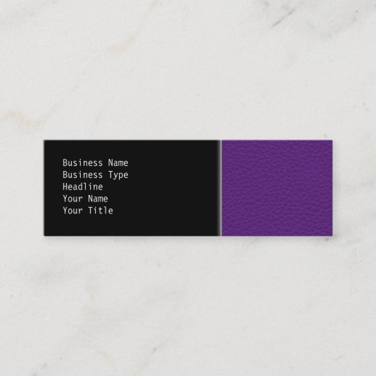 Bild des lila Leders Mini Visitenkarte (Vorderseite)