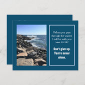 Bild des Ozeans mit Bibelverse Isaiah 43:2 Blau Postkarte (Vorne/Hinten)