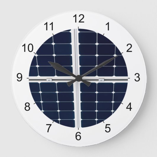 Bild des Solarpaneels Power lustig Große Wanduhr (Vorderseite)