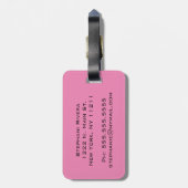 Bild des Trendy rosa Glitzer-Monogramms Gepäckanhänger (Rückseite vertikal)