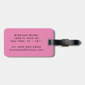 Bild des Trendy rosa Glitzer-Monogramms Gepäckanhänger (Rückseite horizontal)