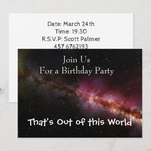 Bild des Universums Einladung (Vorne/Hinten)