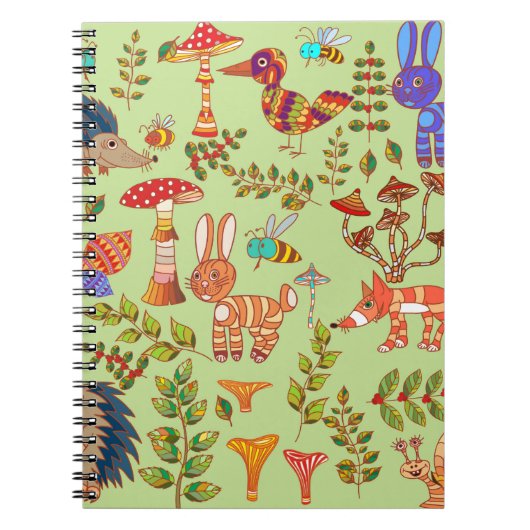 Bild des Waldlebens. Flora und Fauna. Vinta Notizblock (Vorderseite)