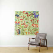Bild des Waldlebens. Flora und Fauna. Vinta Wandteppich (Beispiel)