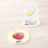 Bild einer brennenden Kerze mit rotem Herz Untersetzer (Seite)