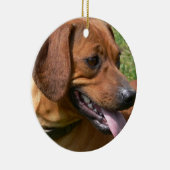 Bild einer Dackel-Verzierung Keramik Ornament (Rechts)