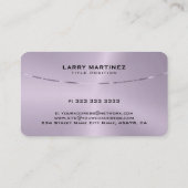 Bild einer metallisch Lila Textur Visitenkarte (Rückseite)