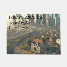 Bild einer niedlichen Hütte mit einer Stadt in der