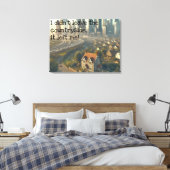 Bild einer niedlichen Hütte mit einer Stadt in der Leinwanddruck (Insitu (Schlafzimmer))
