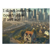 Bild einer niedlichen Hütte mit einer Stadt in der Poster (Vorderseite)