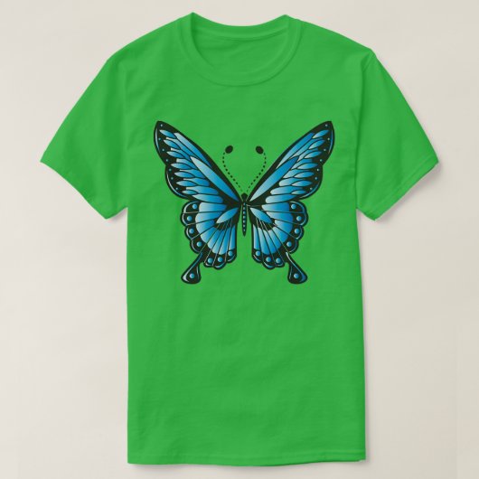 Bild eines blauen Schmetterlings Butterfly Blue Fl T-Shirt (Design vorne)