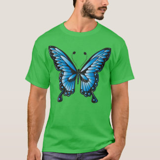 Bild eines blauen Schmetterlings Butterfly Blue Fl T-Shirt