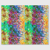 Bild eines farbenfrohen Disco-Glitzer Geschenkpapier (Flach)