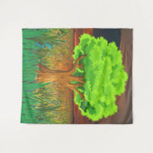 Bild eines immergrünen Baumes - Waldbaum Wandteppich (Vorderseite (Horizontal))