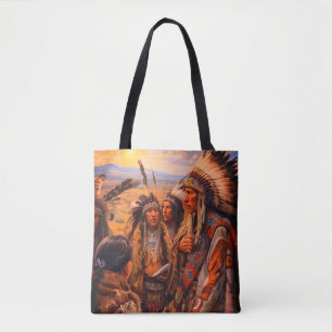 Bild eines indianischen Stammes auf der Schulter Tasche