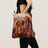 Bild eines indianischen Stammes auf der Schulter Tasche (Von Nahem)