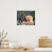 Bild eines Kitten und eines Lop Ohr Kaninchen Steh Poster (Küche)