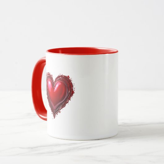 Bild eines roten Herzens ähnlich einem Schmuckstüc Tasse (Vorderseite Links)
